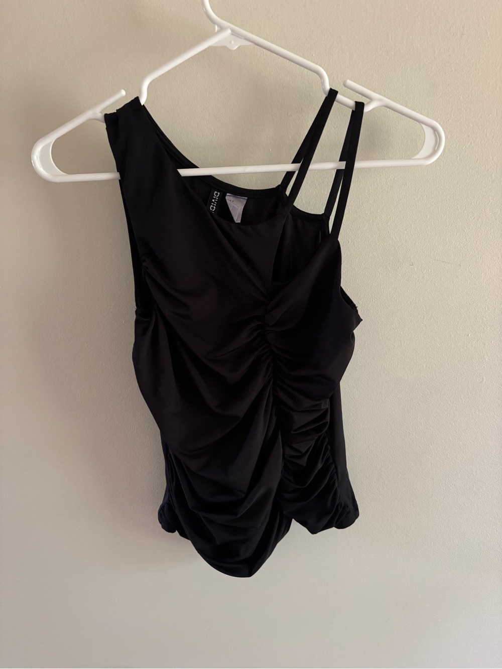 H&M Black Ruched Asymmetrical Camisole